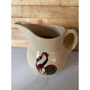 Watt #15 Vintage Rooster Pitcher Pottery Farmhouses Primitive